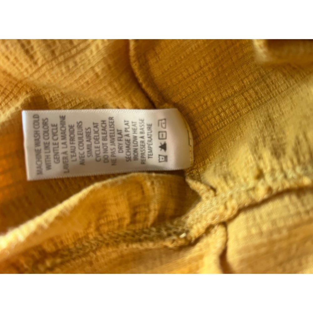 Boho Cottagecore Babydoll Peplum Tank Top Goldenrod Ruffle Crinkle Sleeveless XL - Picture 7 of 7